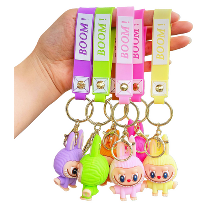 Monster Cozy Yoga Silicone Keychain Cute Cartoon Charm