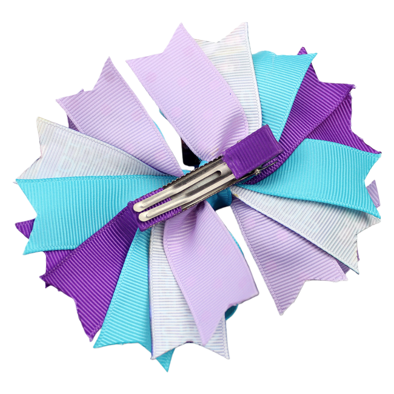 4.7-Inch K-Pop Demon Hunters Bow Hair Clip — Ribbed Ribbon Boutique Hair Accessory for Kids