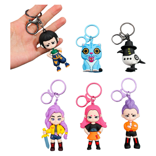New K-Pop Demon Hunters PVC Silicone Keychain Backpack Charm Trendy Merchandise