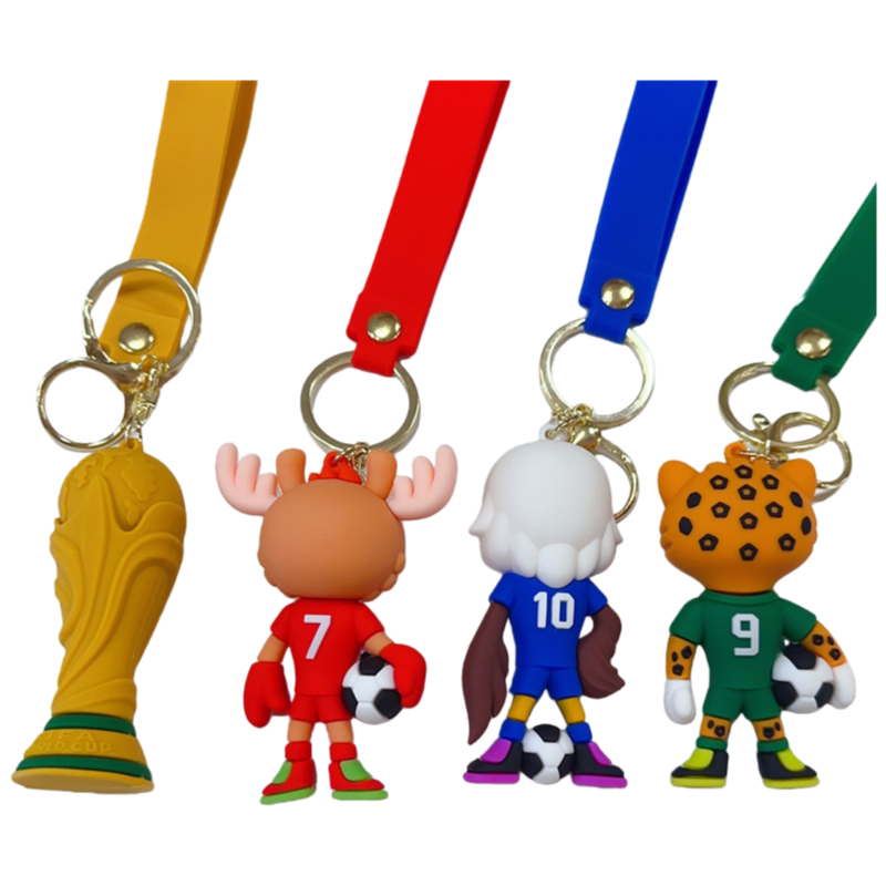 2026 World Cup Mascot Keychain Mexico USA Canada Soccer Fan Souvenir Pendant