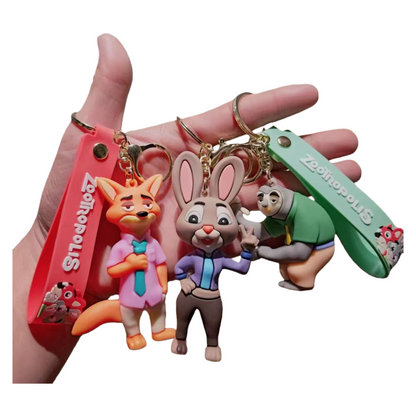 Zootopia 2 Silicone Keychain Nick Judy Adorable Cartoon Bag Charm & Keyring