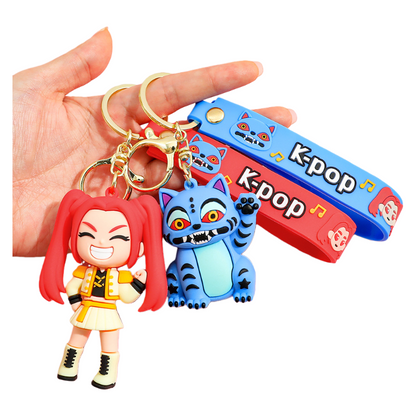 New K-Pop Demon Hunters Silicone Keychain Backpack Charm Trendy Merchandise