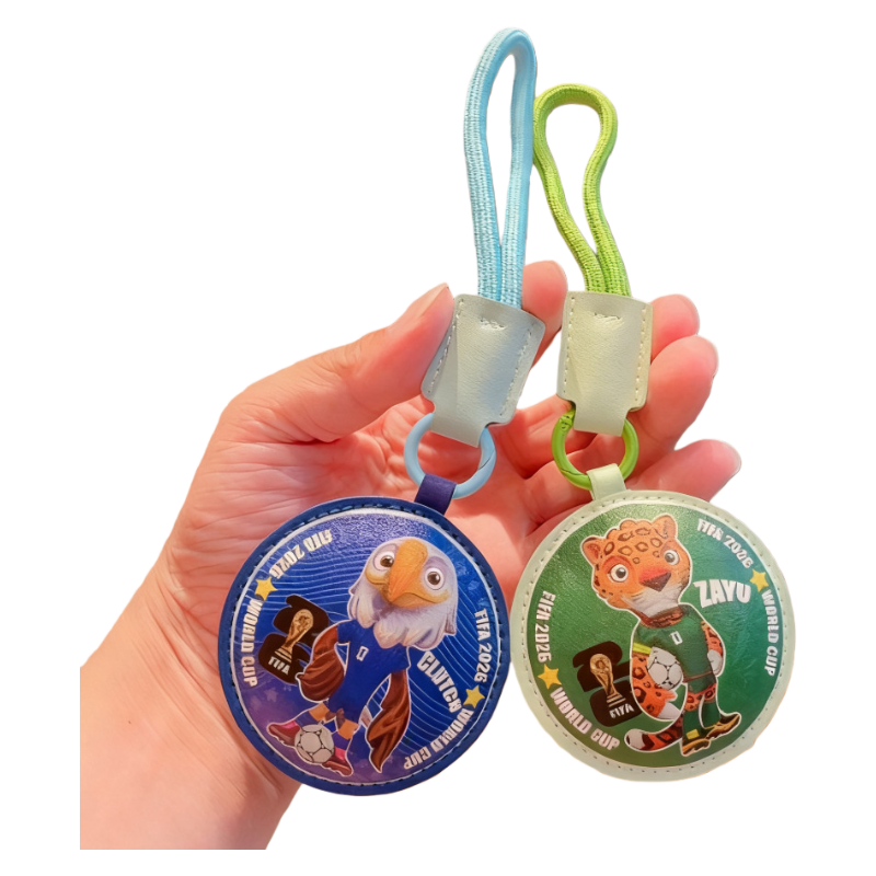 2026 World Cup Mascot Leather Keychain | Fan Accessories Bag Charm for USA–Canada–Mexico