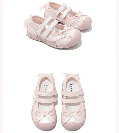 Girls Bow Mary Jane Sneakers – Cute 3-Season Casual Shoes