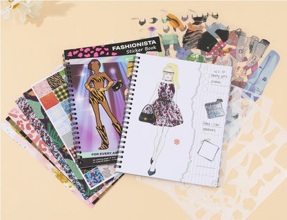 Dress-Up Sticker Book Set, Fashion Coloring & Outfit Stickers for Girls