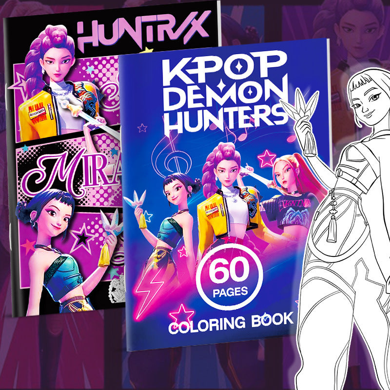K-Pop Demon Hunters Coloring Book Anime Line Art Coloring Pages