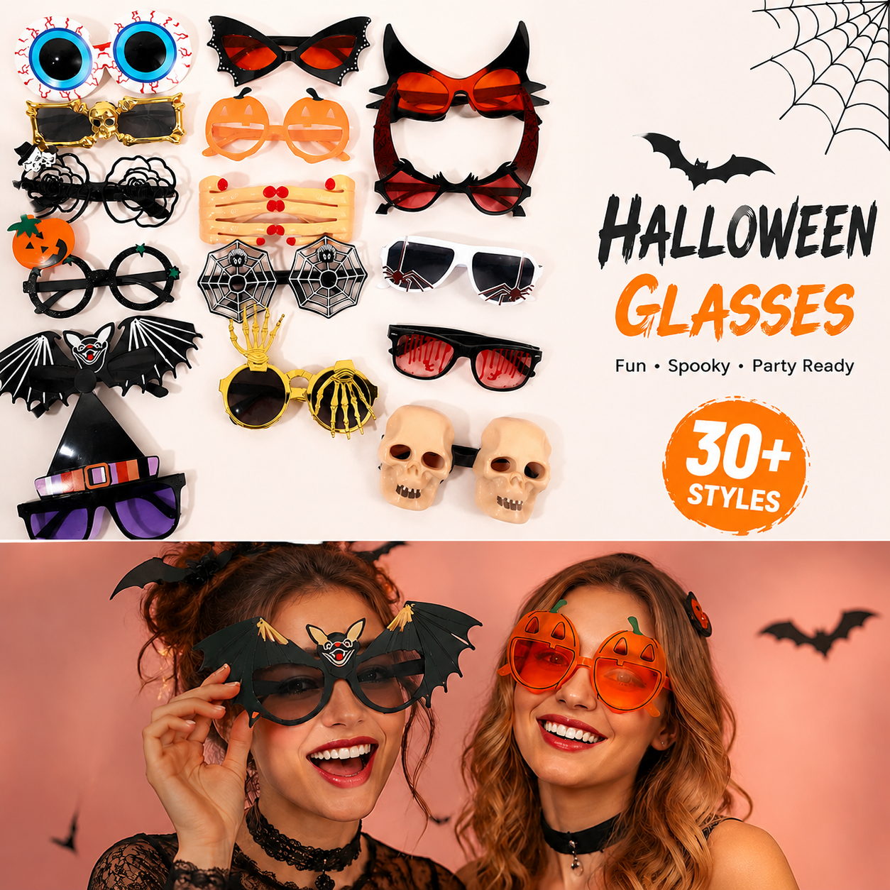 Halloween Party Glasses for Kids & Adults Funny Costume Sunglasses Photo Booth Props