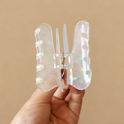 Playful Tooth Claw Clips – Iridescent Pearl White, Large & Mini