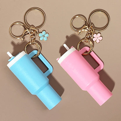 Mini Tumbler Bag Charm Keychain – Colorful Plastic Cup Charm Accessory