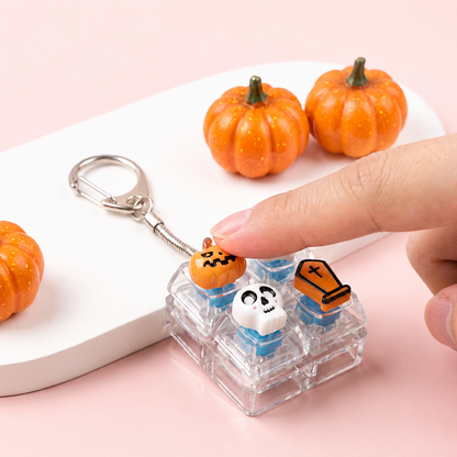 Halloween Fidget Keycap Pressing Stress Relief Keychain with Cute Holiday Charms