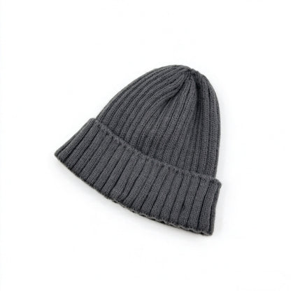 Girls Bow Embroidered Knit Beanie – Ribbed Cuffed Winter Hat, Ages 3–10