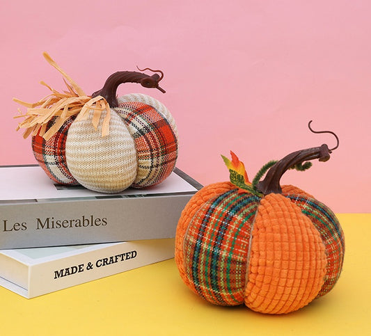 Colorful Fabric Pumpkin Decorations Fall Harvest Thanksgiving Halloween Decor Props