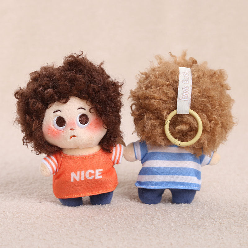 Curly Hair Plush Doll Bag Charm – Cute Character Keychain