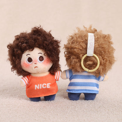 Curly Hair Plush Doll Bag Charm – Cute Character Keychain