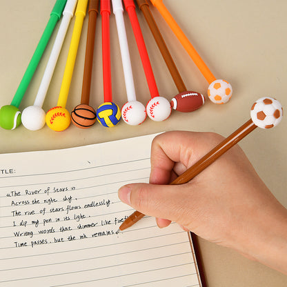 Sports Ball Silicone Top Gel Pen Black Ink Creative Ballpoint Pen