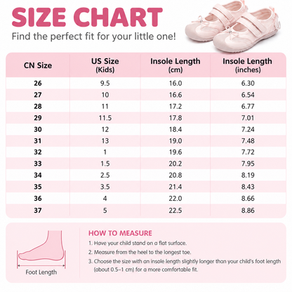 Girls Bow Mary Jane Sneakers – Cute 3-Season Casual Shoes