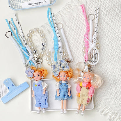 Chic Fashion Doll Keychain Cute Knitted Cartoon Doll Bag Charm Pendant Accessory