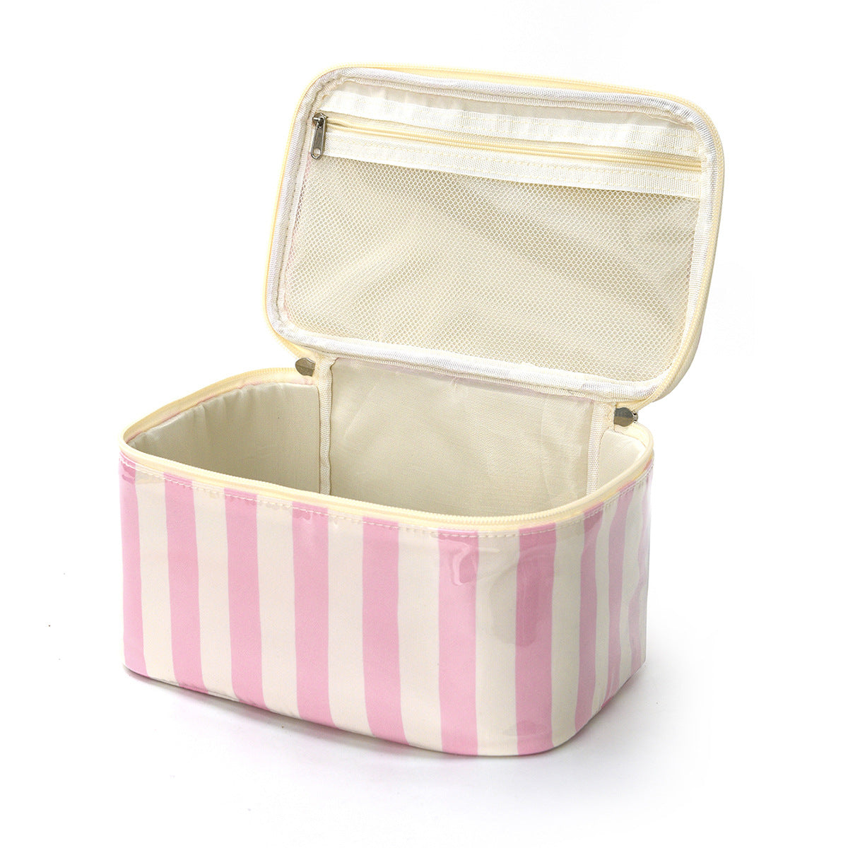 PVC Striped Waterproof Clear Cosmetic Bag Makeup Travel Toiletry Organizer Carry Pouch