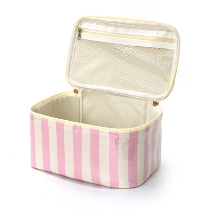 PVC Striped Waterproof Clear Cosmetic Bag Makeup Travel Toiletry Organizer Carry Pouch