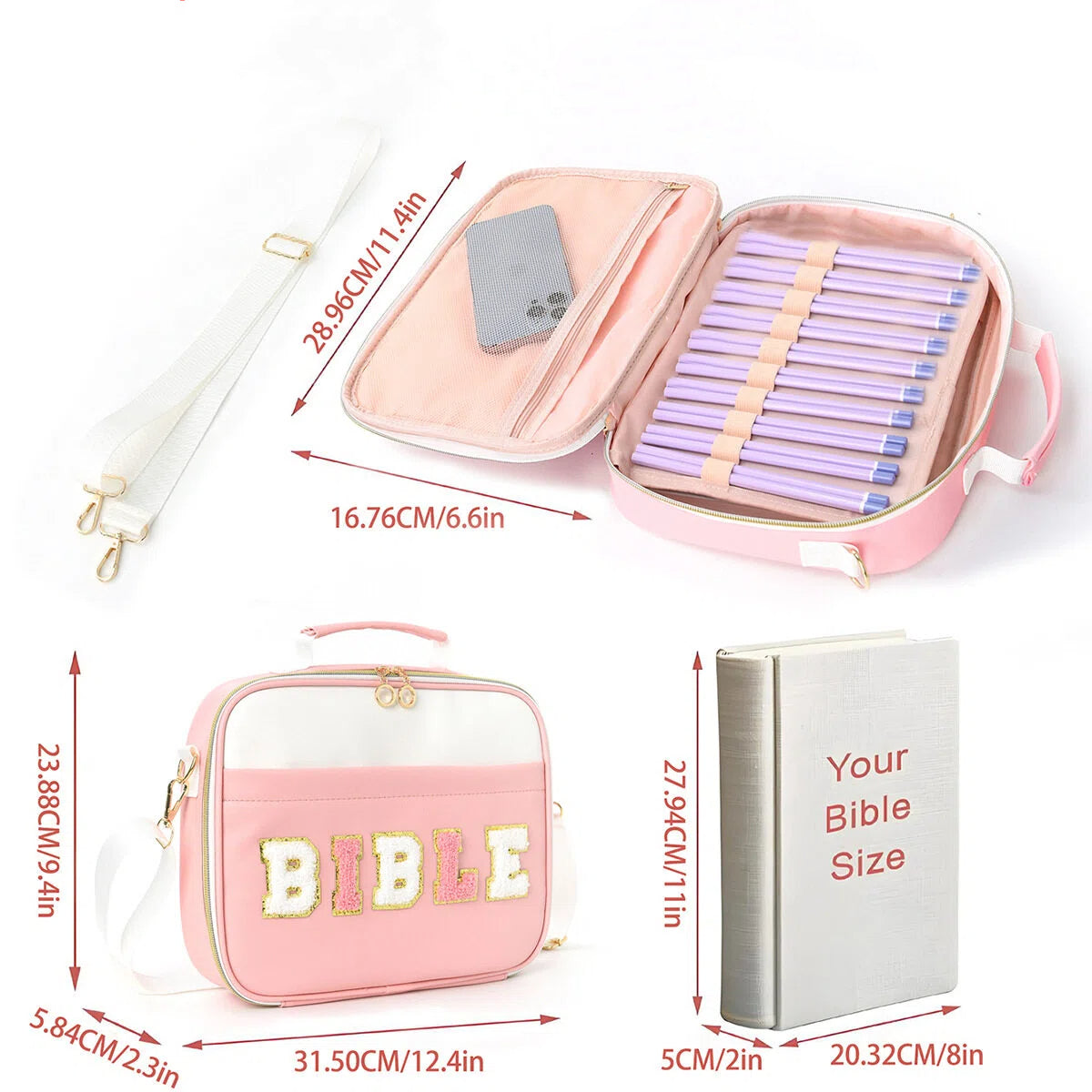 Bible Chenille Letter Tote Bag Large Capacity Shoulder Bag