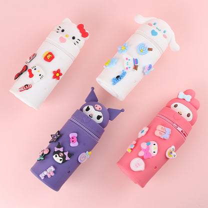 Cartoon Character Silicone Pencil Case & Desk Organizer for Kids and Students