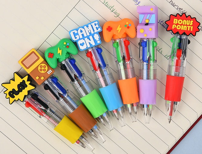 Back To School Novelty Gaming Theme Ballpoint Pen Collection Multi Ink Pens for Gift & Stationery