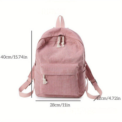 Personalized Corduroy Backpack Lunch Bag Custom Chenille Letter Bag with Charms