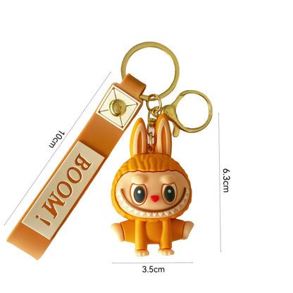 Monster Cozy Yoga Silicone Keychain Cute Cartoon Charm