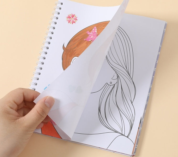 Dress-Up Sticker Book Set, Fashion Coloring & Outfit Stickers for Girls