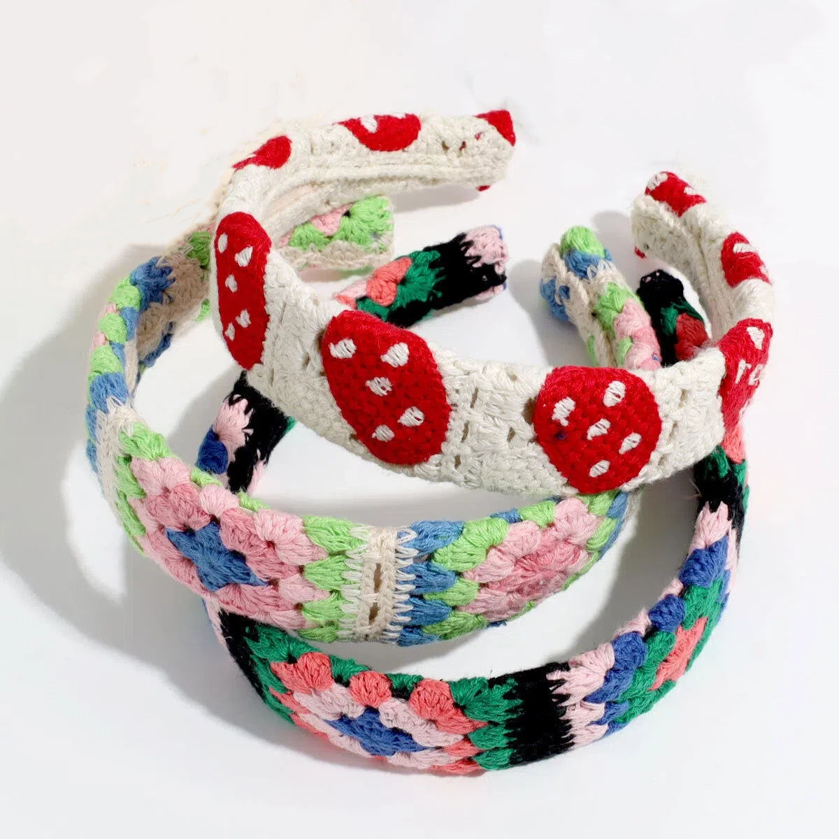Handmade Crochet Headband Boho Knitted Hair Band for Women & Girls Granny Square Hair Accessory