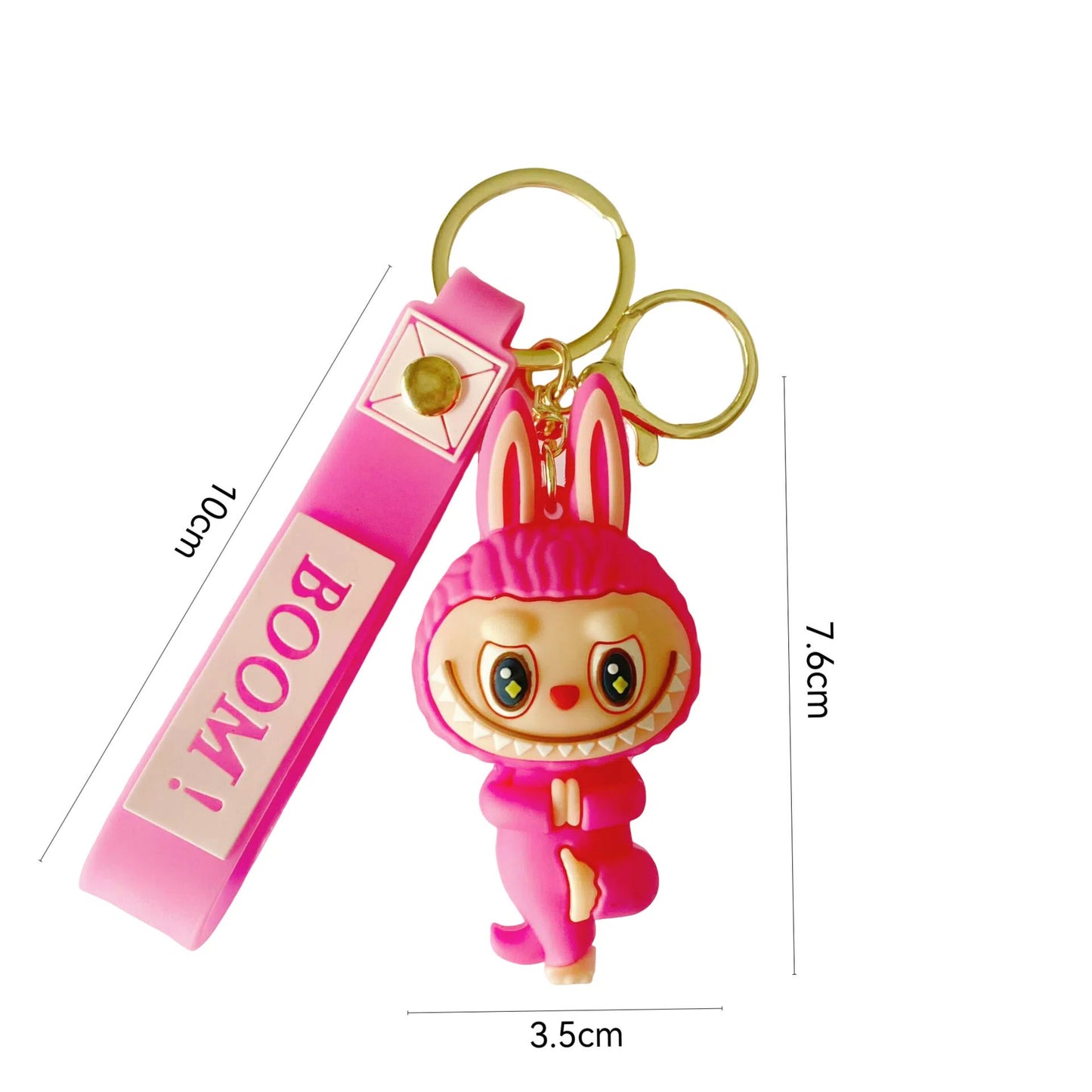 Monster Cozy Yoga Silicone Keychain Cute Cartoon Charm