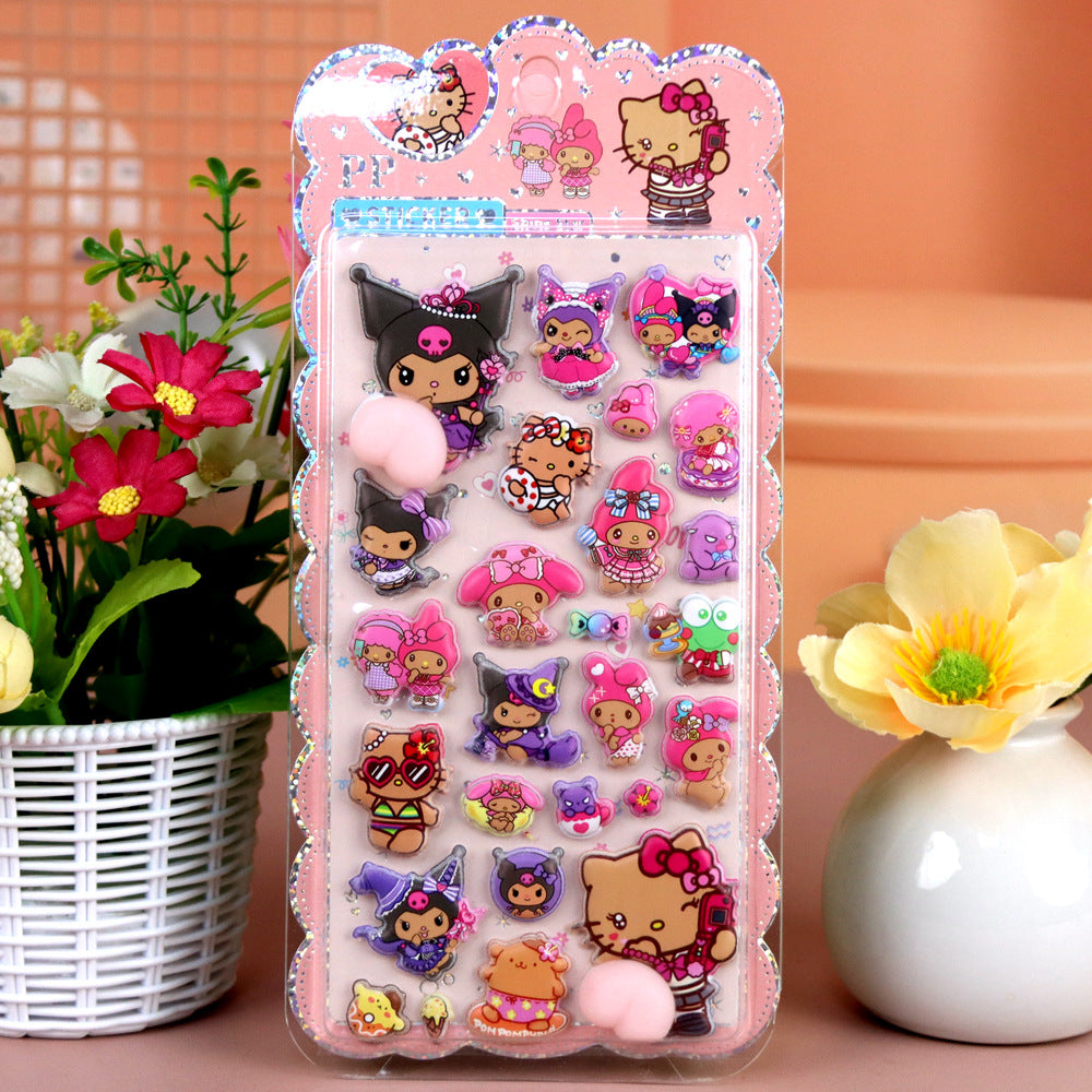 3D Puffy Kids Cartoon Layered DIY Anime Movie Merchandise Stickers