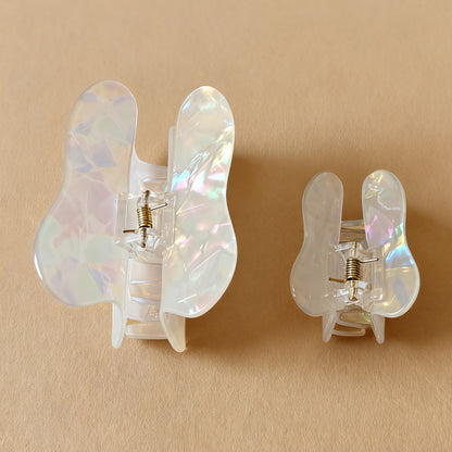 Playful Tooth Claw Clips – Iridescent Pearl White, Large & Mini