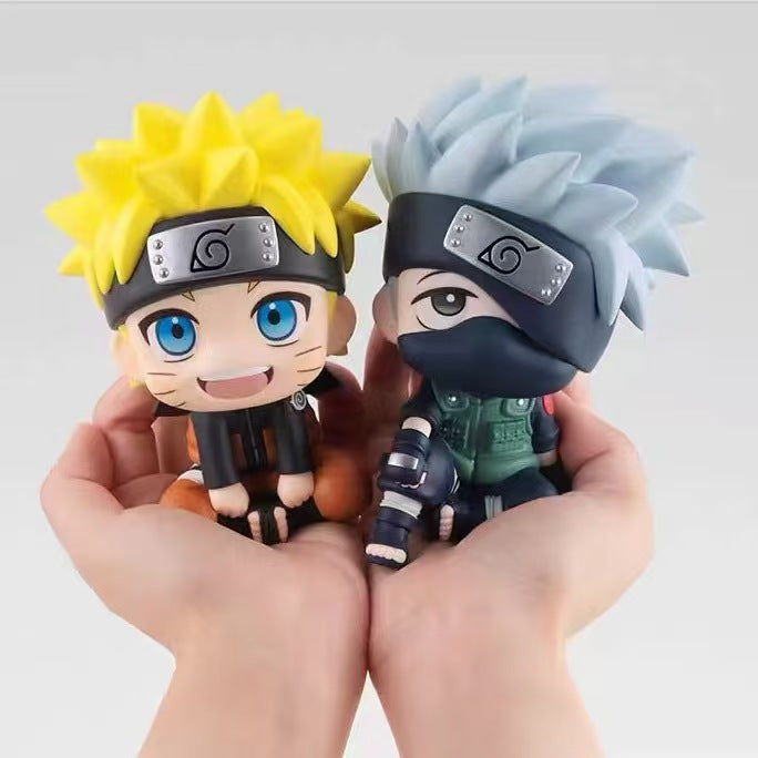 Chibi Ninja Anime Figure Set Sitting Style Car Dashboard Decor Collectible