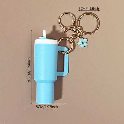 Mini Tumbler Bag Charm Keychain – Colorful Plastic Cup Charm Accessory