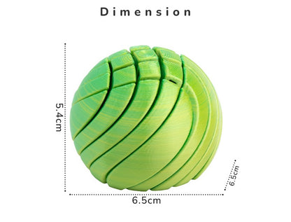 3D Printed Transforming Fidget Ball – Spiral Sensory Desk Toy & Puzzle Stress Relief Gift