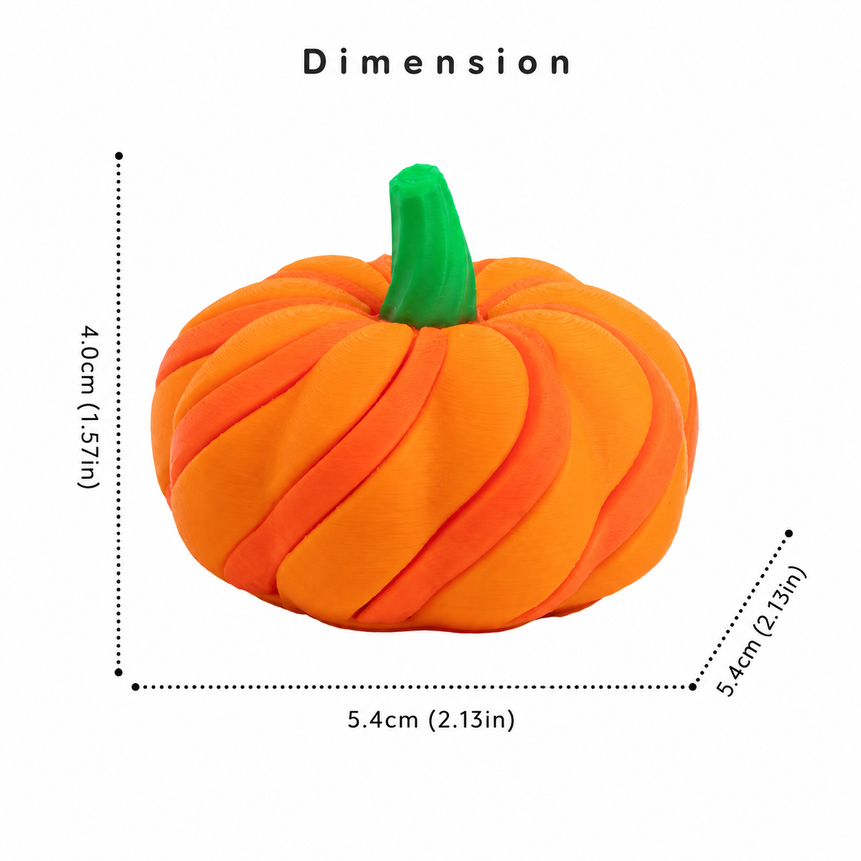 Halloween 3D Printed Spiral Pumpkin Fidget Two-Tone Stress Relief Toy & Fall Decor