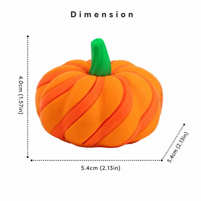 Halloween 3D Printed Spiral Pumpkin Fidget Two-Tone Stress Relief Toy & Fall Decor