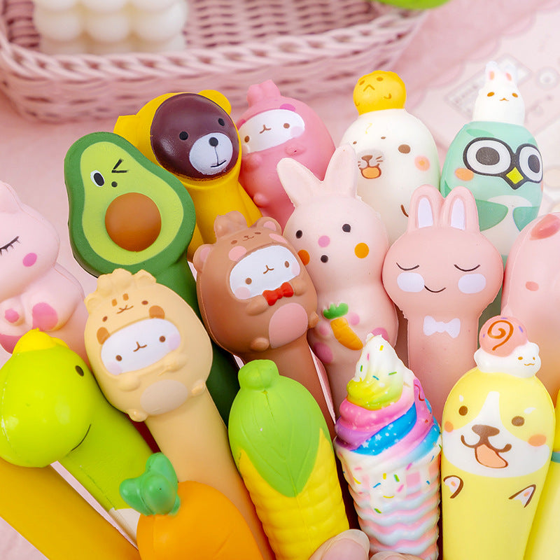 Squishy Stress Relief Gel Pen Slow Rising Squeeze Neutral Pen for Students & Office