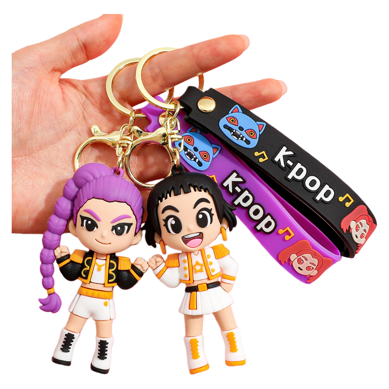 New K-Pop Demon Hunters Silicone Keychain Backpack Charm Trendy Merchandise