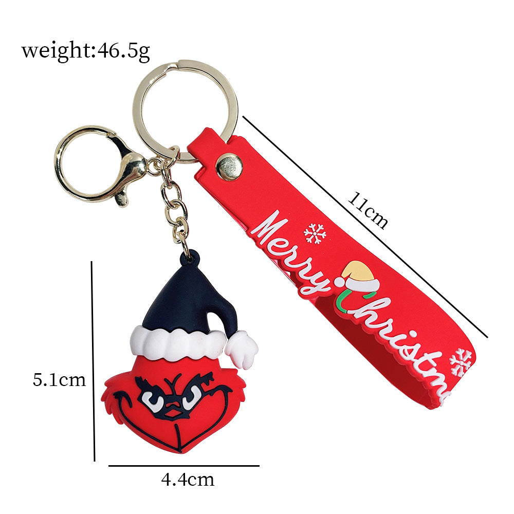 2025 Christmas Grinch Silicone Keychain Plush-Inspired Bag Charm & Accessory