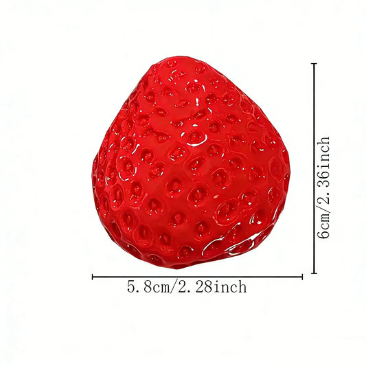 Realistic Strawberry Squishy Toy, Silicone-Like Stress Relief Squeeze Fidget Toy