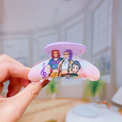 New K-Pop Demon Hunters Plastic Barrettes Hair Claw Clip Trendy Fan Merch Accessory