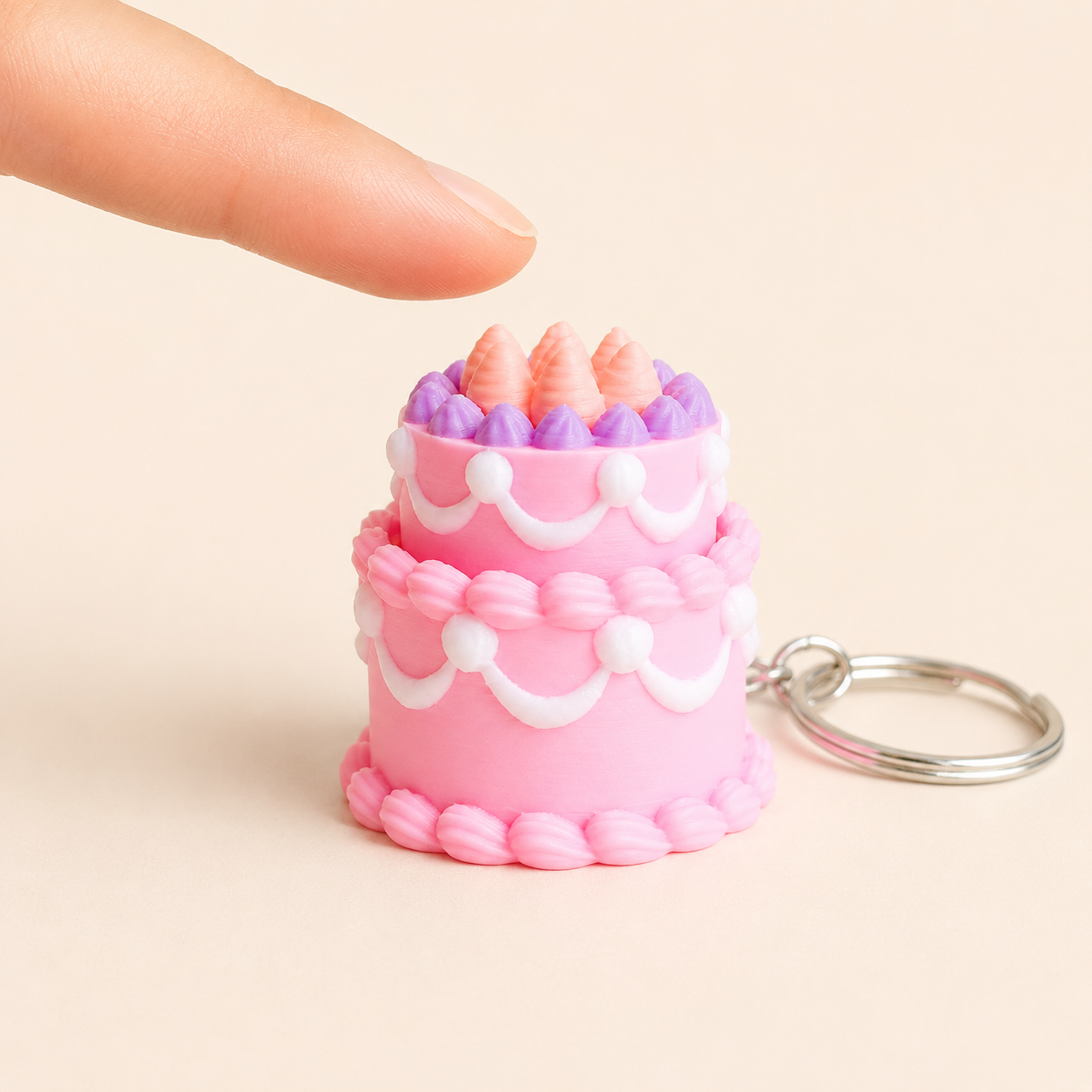 3D Printed Café Treat Clicker Keychain – Food Fidget Bag Charm