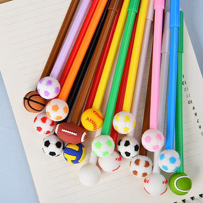 Sports Ball Silicone Top Gel Pen Black Ink Creative Ballpoint Pen