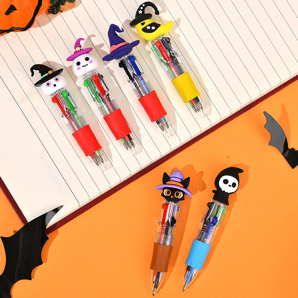 Halloween Mini 4-Color Retractable Ballpoint Spooky Character Pens 36-Piece Display Box