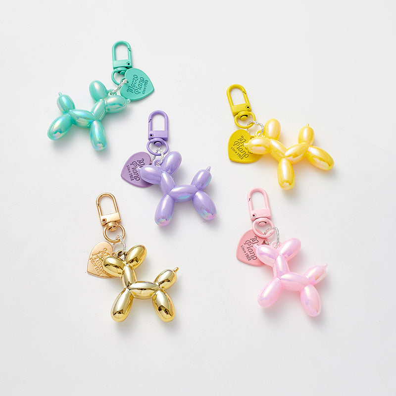 Colorful Resin Balloon Dog Bag Charm Keychain Trendy Acrylic Style Accessory for Bags, Keys & Gifts