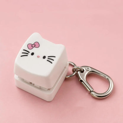 Cat Keycap Fidget Keychain Keyboard Key Popper Stress Relief Toy, Fun Desk Accessory & Gift