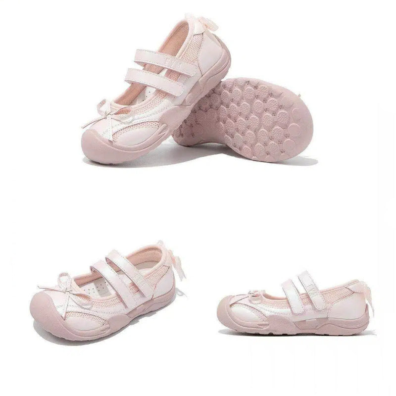 Girls Bow Mary Jane Sneakers – Cute 3-Season Casual Shoes