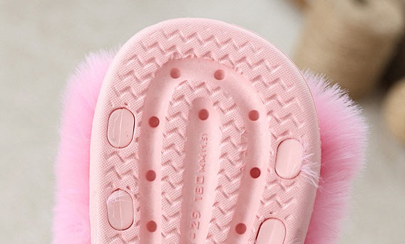 Kids EVA Fuzzy Slippers Non-Slip Warm Toddler & Little Kids Indoor/Outdoor Slippers